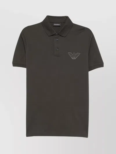 EMPORIO ARMANI COTTON POLO SHIRT EMBROIDERED EAGLE