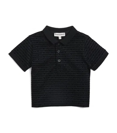 Emporio Armani Kids' Cotton Polo Shirt In Navy