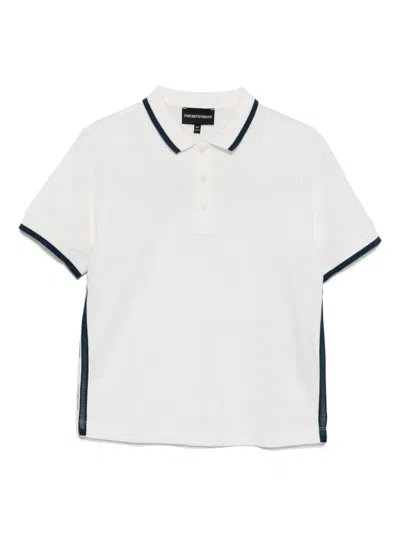 Emporio Armani Kids' Cotton Polo Shirt In White