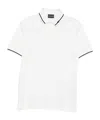 Emporio Armani Trimmed Cotton Polo Shirt In White