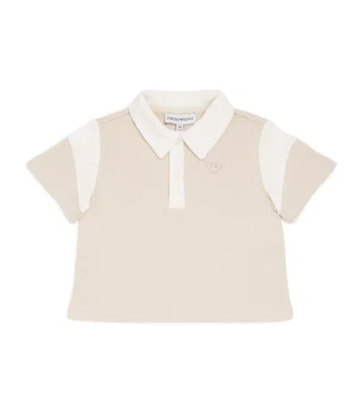 Emporio Armani Kids' Cotton Polo Shirt In Brown