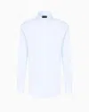 Emporio Armani Cotton Poplin Shirt In Light Blue