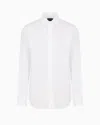 Emporio Armani Official Store Stretch Cotton Poplin Shirt In White