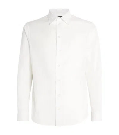 Emporio Armani Cotton Seersucker Shirt In White
