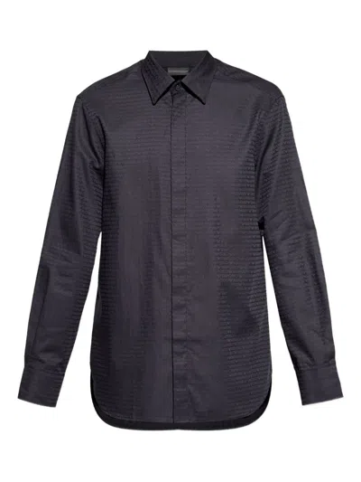 Emporio Armani Cotton Shirt In Gray