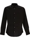 Emporio Armani Stretch-fit Shirt With Button Closure In Black