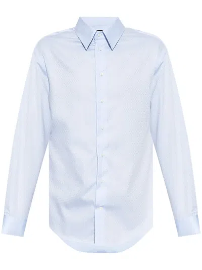 Emporio Armani Cotton Shirt In Blue