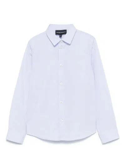 Emporio Armani Kids' Cotton Shirt In Blue