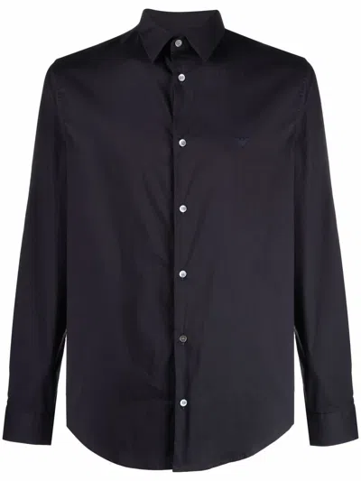 Emporio Armani Cotton Shirt In Black