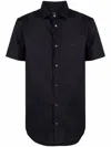 Emporio Armani Slim Fit Button Down Shirt In Black