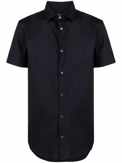 Emporio Armani Cotton Shirt In Blue
