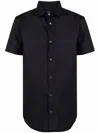 Emporio Armani Slim Fit Button Down Shirt In Black