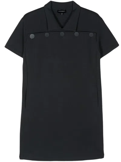 Emporio Armani Cotton Shirt Dress In Blue