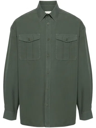 Emporio Armani Cotton Shirt In Green