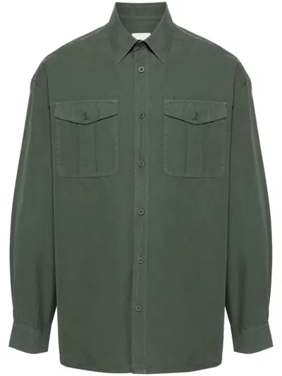 Emporio Armani Cotton Shirt In Green