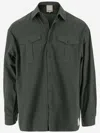 Emporio Armani Logo-patch Organic Cotton Shirt In Green