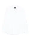 Emporio Armani Mandarin-collar Cotton Shirt In White