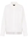 Emporio Armani Poplin Shirt With Asymmetric Hem And Patch Pocket In White