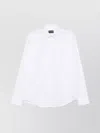Emporio Armani Cotton Shirt With Button-down Collar And Curved Hem