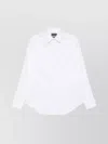 Emporio Armani Cotton Shirt With Button-down Collar And Curved Hem