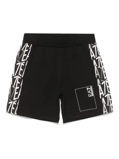 Emporio Armani Kids' Cotton Shorts In Black
