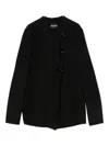 Emporio Armani Jacket Cotton Single-breasted Stand Collar In Black