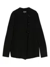Emporio Armani Jacket Cotton Single-breasted Stand Collar In Black