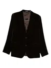 Emporio Armani Cotton Single-breasted Jacket In Black