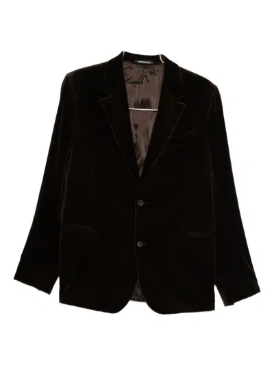 Emporio Armani Cotton Single-breasted Jacket In Black