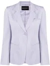Emporio Armani Cotton Single Breasted Jacket In Purple