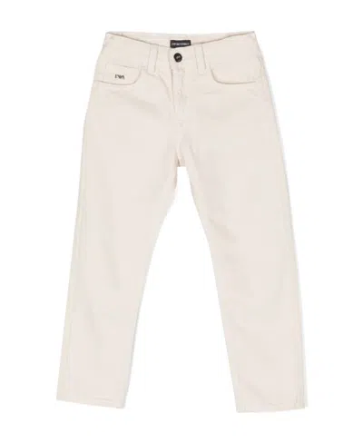 Emporio Armani Cotton Slim-cut Trousers In White