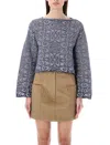 Emporio Armani Patterned Intarsia Knit Jumper In Fantasiablu