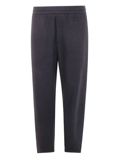 Emporio Armani Cotton Sweatpants In Brown