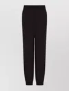 Emporio Armani Cotton Sweatpants With Elastic Waistband And Ribbed Ankles In Black