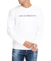 Emporio Armani Logo Print Long-sleeved Sweatshirt In Bianco Logo