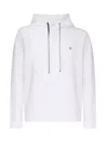 Emporio Armani Cotton Sweatshirt With Hood And Drawstring In Bianco