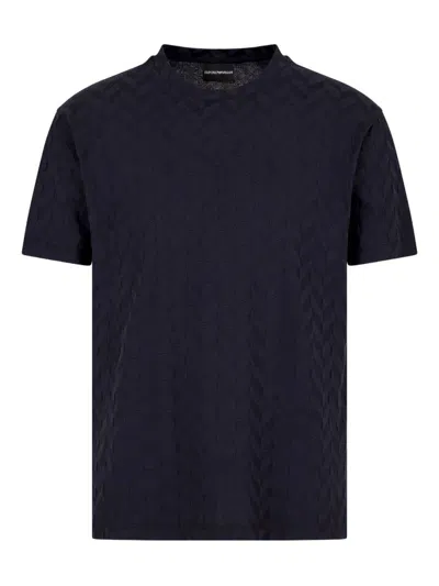 Emporio Armani Official Store T-shirts Coupe Standard In Bleu