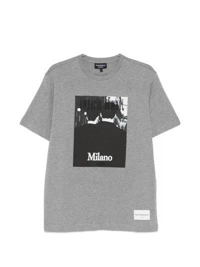 Emporio Armani Cotton T-shirt In Gray
