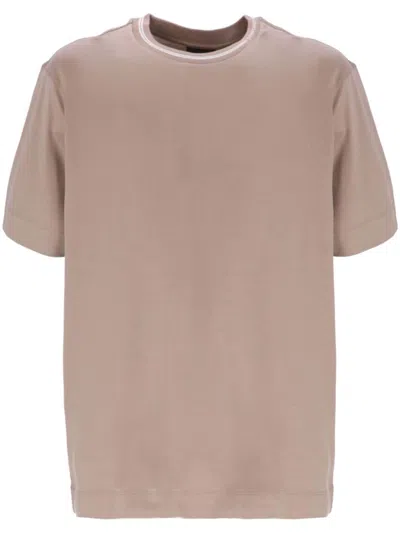 Emporio Armani Cotton T-shirt In Nude