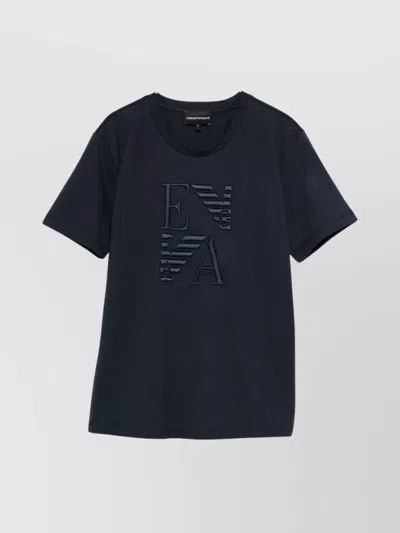 EMPORIO ARMANI COTTON T-SHIRT WITH LOGO AND CREW NECK