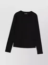Emporio Armani Cotton T-shirt With Logo And Long Sleeves In Black