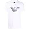 Emporio Armani White Crewneck T-shirt With Logo Embroidery On The Front