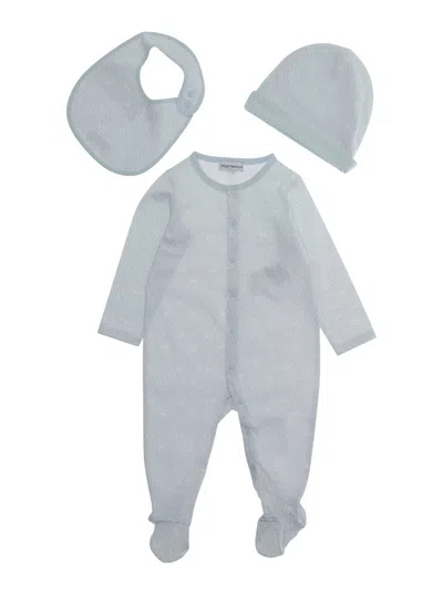 Emporio Armani Cotton Three-piece Set Bodysuit In Gray