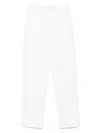 Emporio Armani Cotton Trousers With Ankle Zips And Side Slits In White