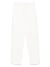 Emporio Armani Cotton Trousers With Ankle Zips And Side Slits In White