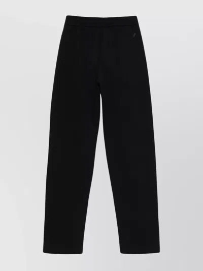 Emporio Armani Cotton Trousers Ankle Zips In Black