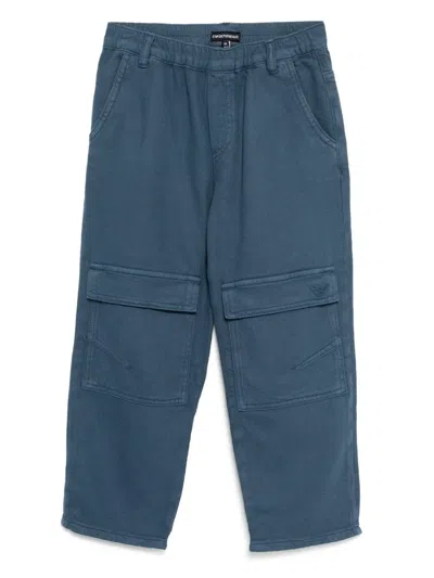 Emporio Armani Kids' Cotton Trousers In Blue