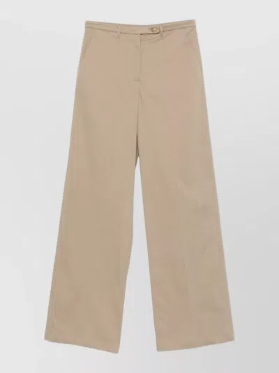 Emporio Armani Cotton Trousers Featuring Belt Loops Pockets In Neutral