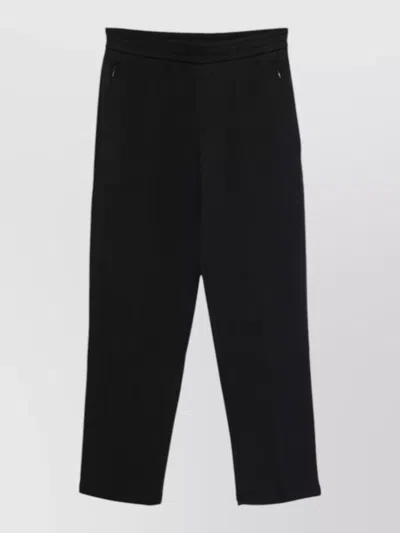 Emporio Armani Cotton Trousers Featuring Side And Back Pockets In Black