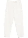 Emporio Armani Cotton Trousers Button Detail In White